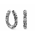 Lauren G. Adams Flowers by Orly - Long Huggie Earrings (Silver/Black)